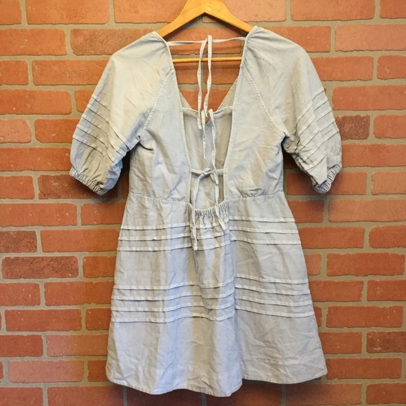 7 For All Mankind Blue Dress Open Lace Back Size Small - Picture 6 of 7